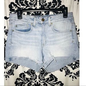 American Eagle Medium Wash Distressed CutOff Short